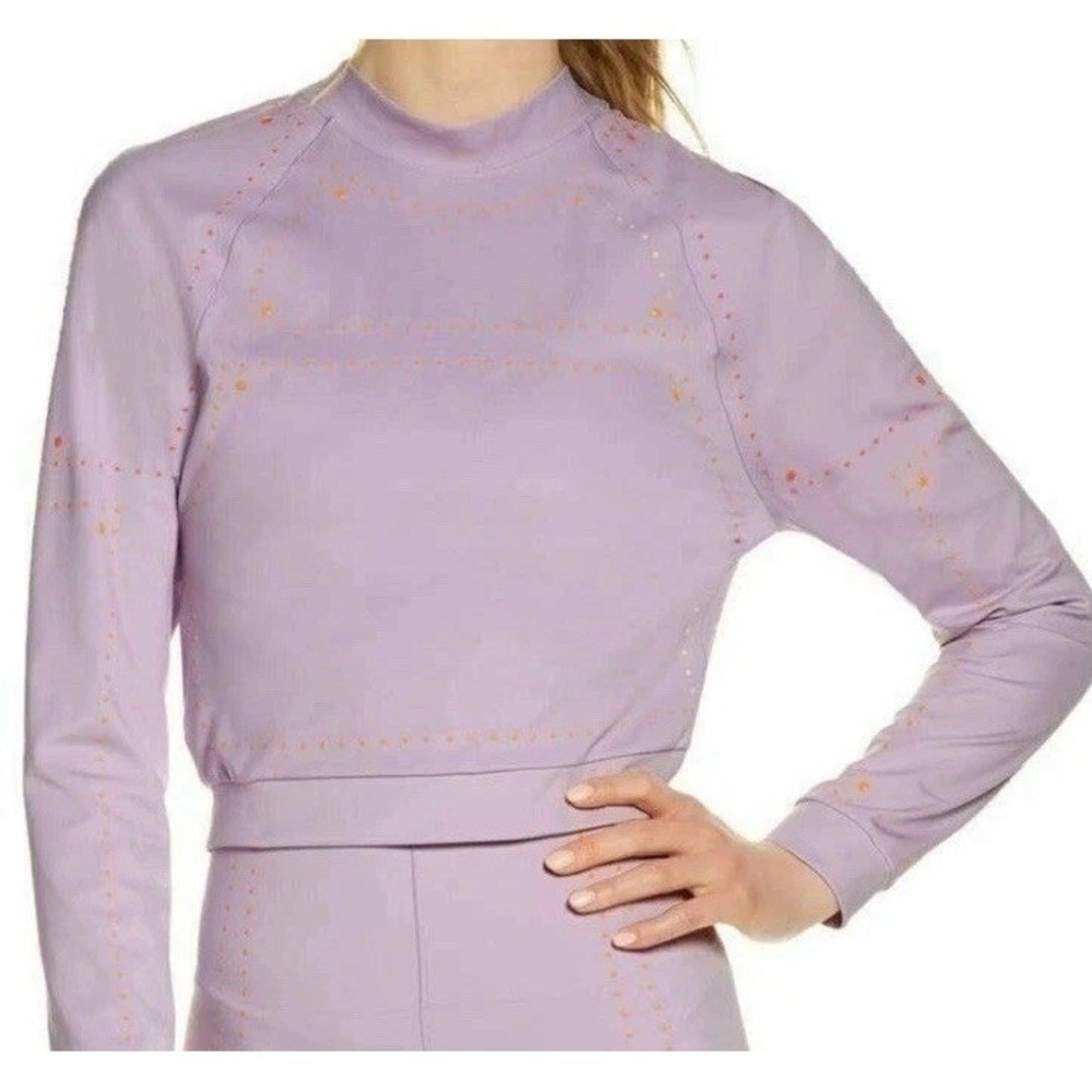 Nike Icon Clash Dri-FIT Cropped Long Sleeve Training Top Womens XL Lavender